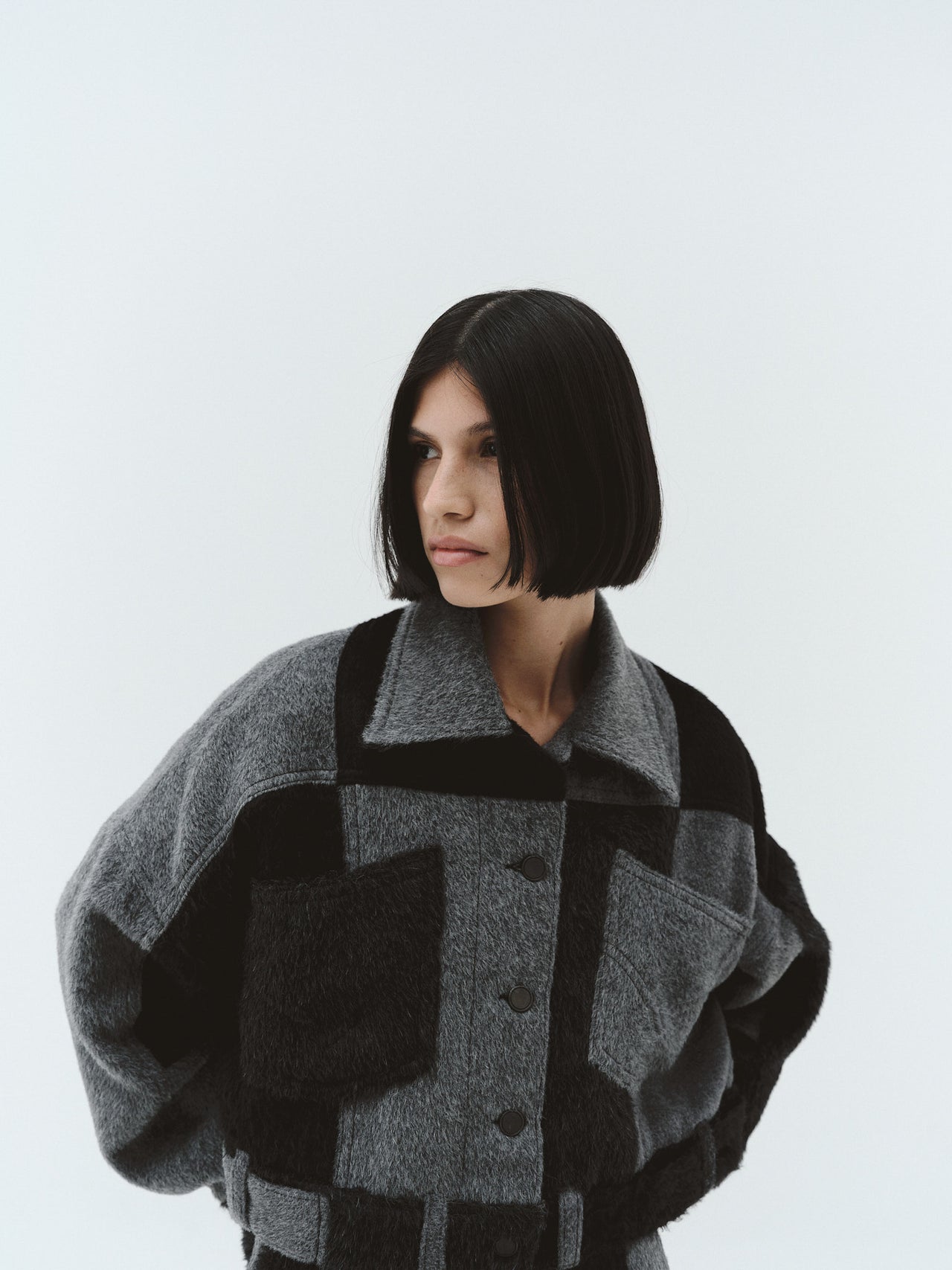 RENATA Alpaca Wool Jacket, Carbón