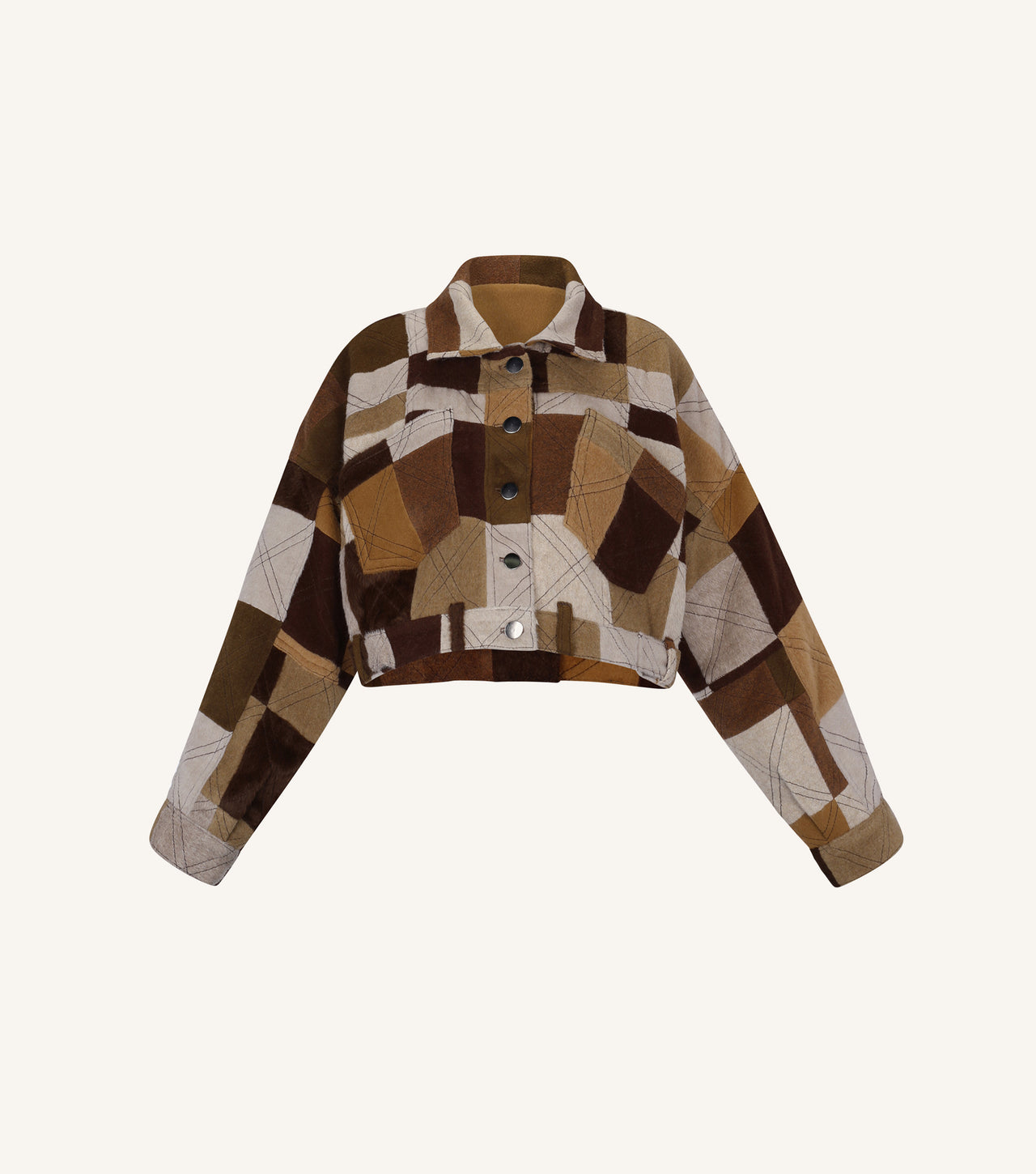 RENATA Alpaca Wool Jacket | Tostada Patchwork | Size L/XL