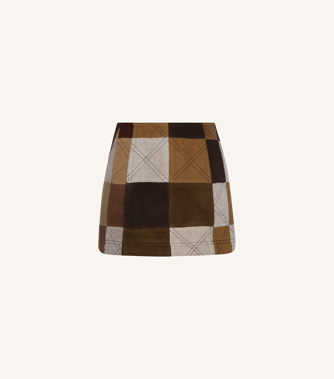 RENATA Patchwork Alpaca Wool Mini | Cafe Con Leche | Size 00/ XXS
