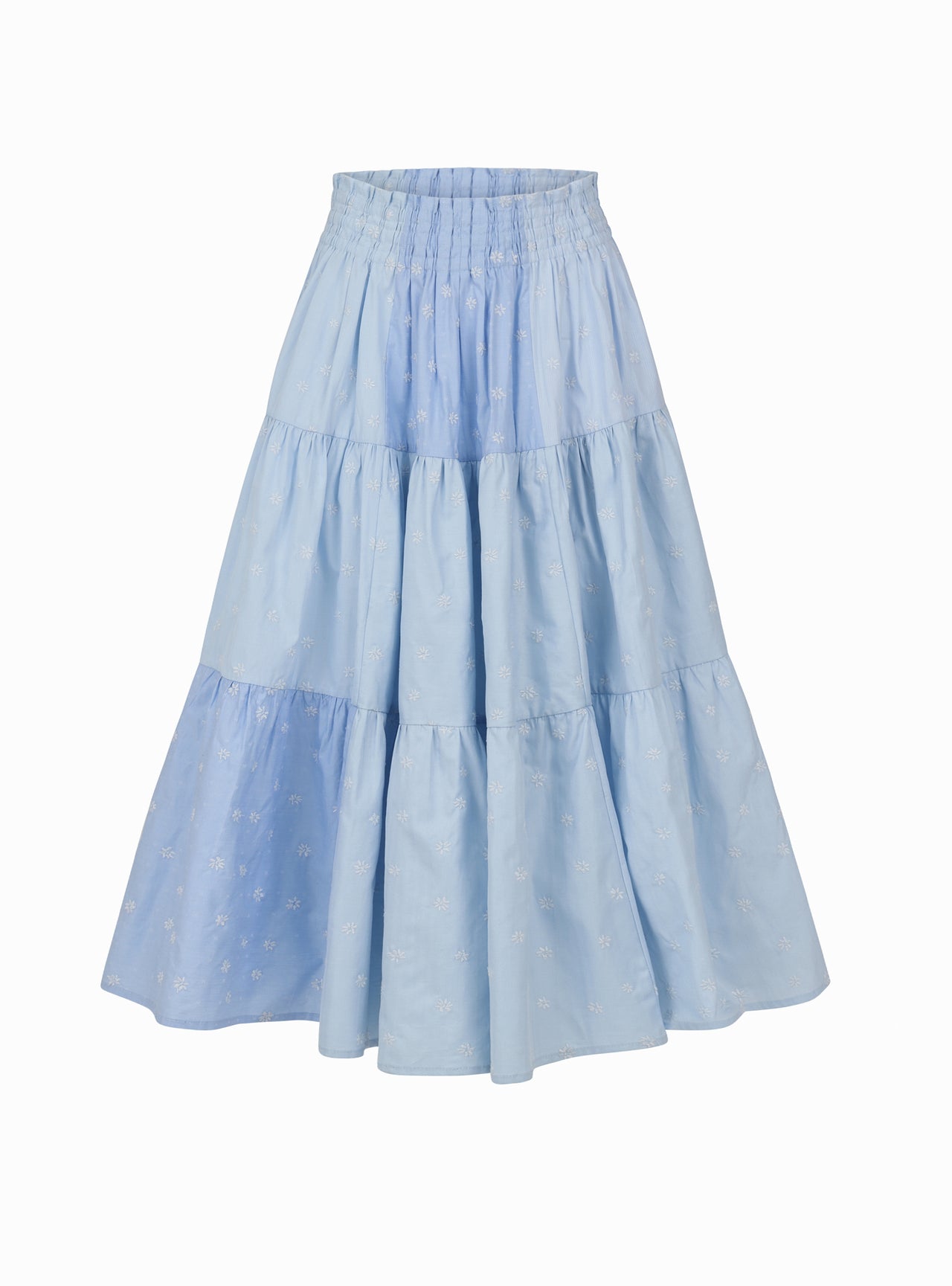 Pre-order | Maria Teresa Skirt, Sky Blue Floral Embroidery