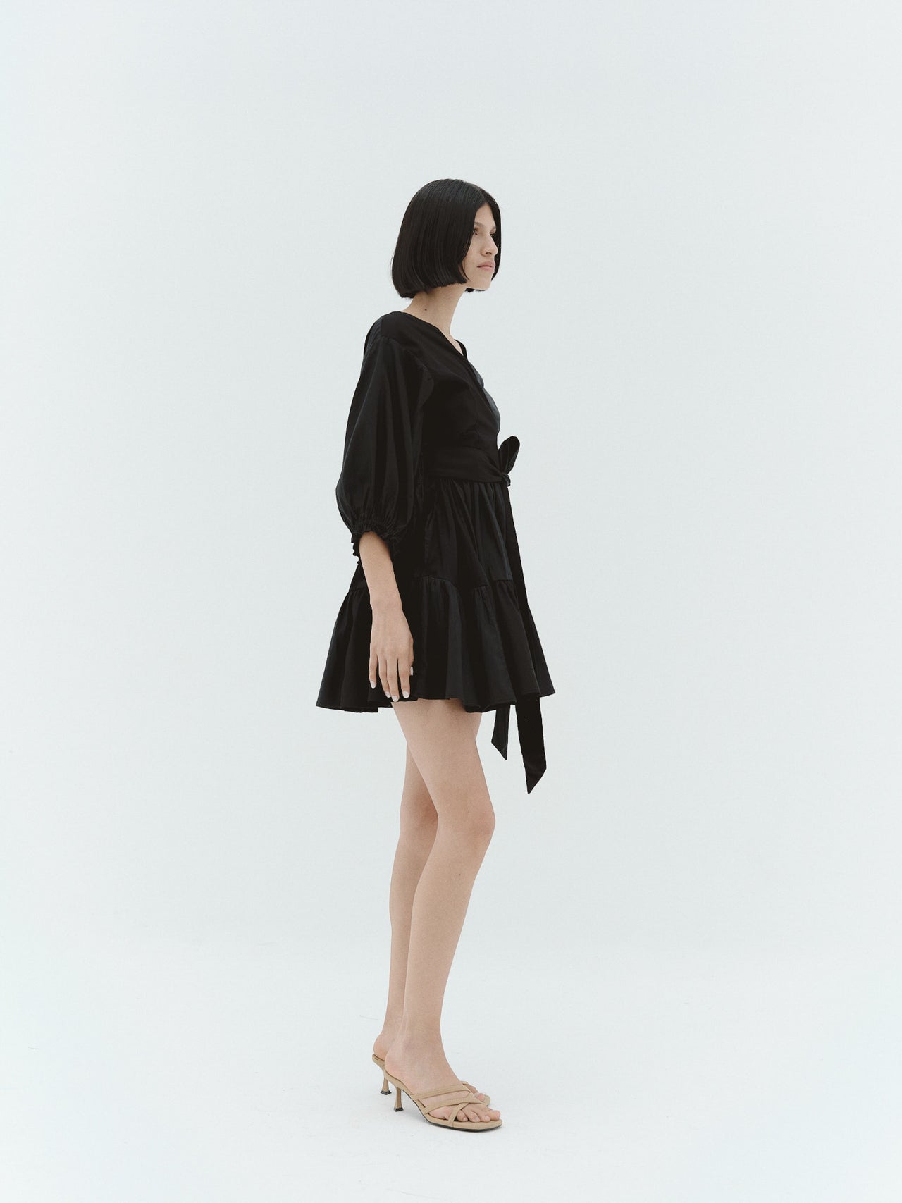 CHIRIMOYA Cotton Mini Dress | Black | Size S | SAMPLE