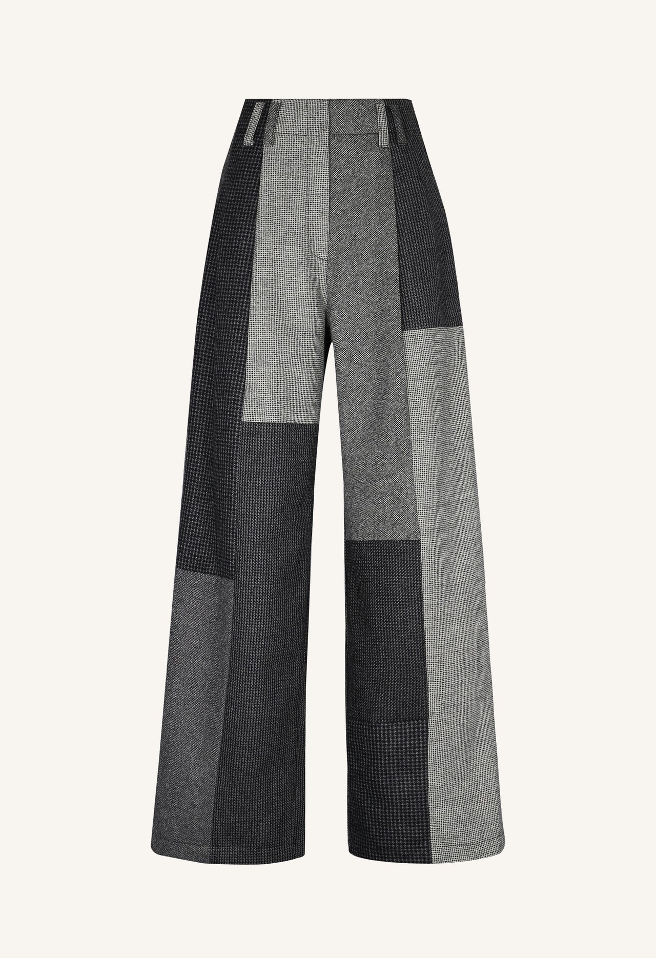 Guadalupe Trousers 1.0, Carbón Patchwork Merino Wool