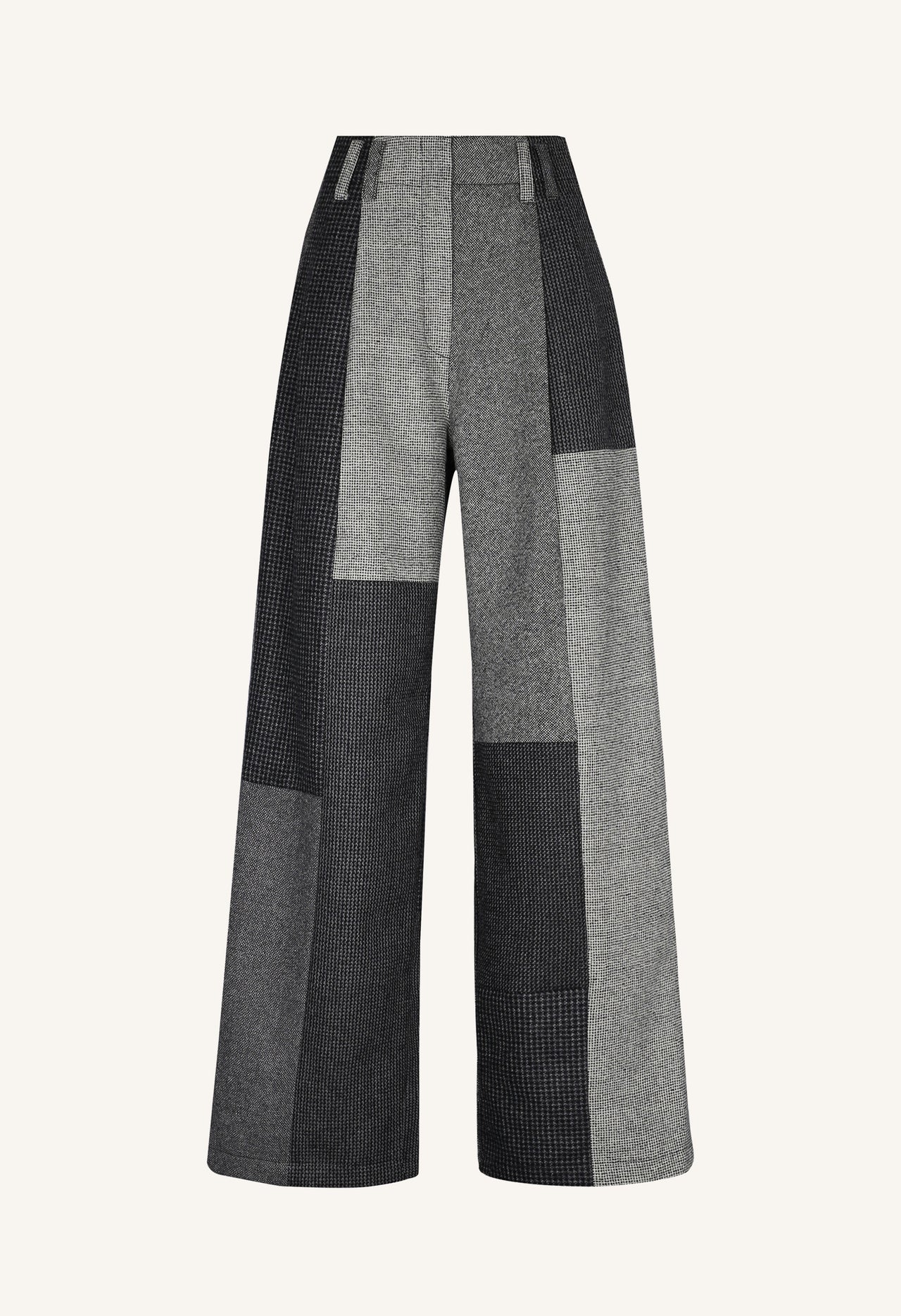 Guadalupe Trousers in Carbón Patchwork Merino Wool