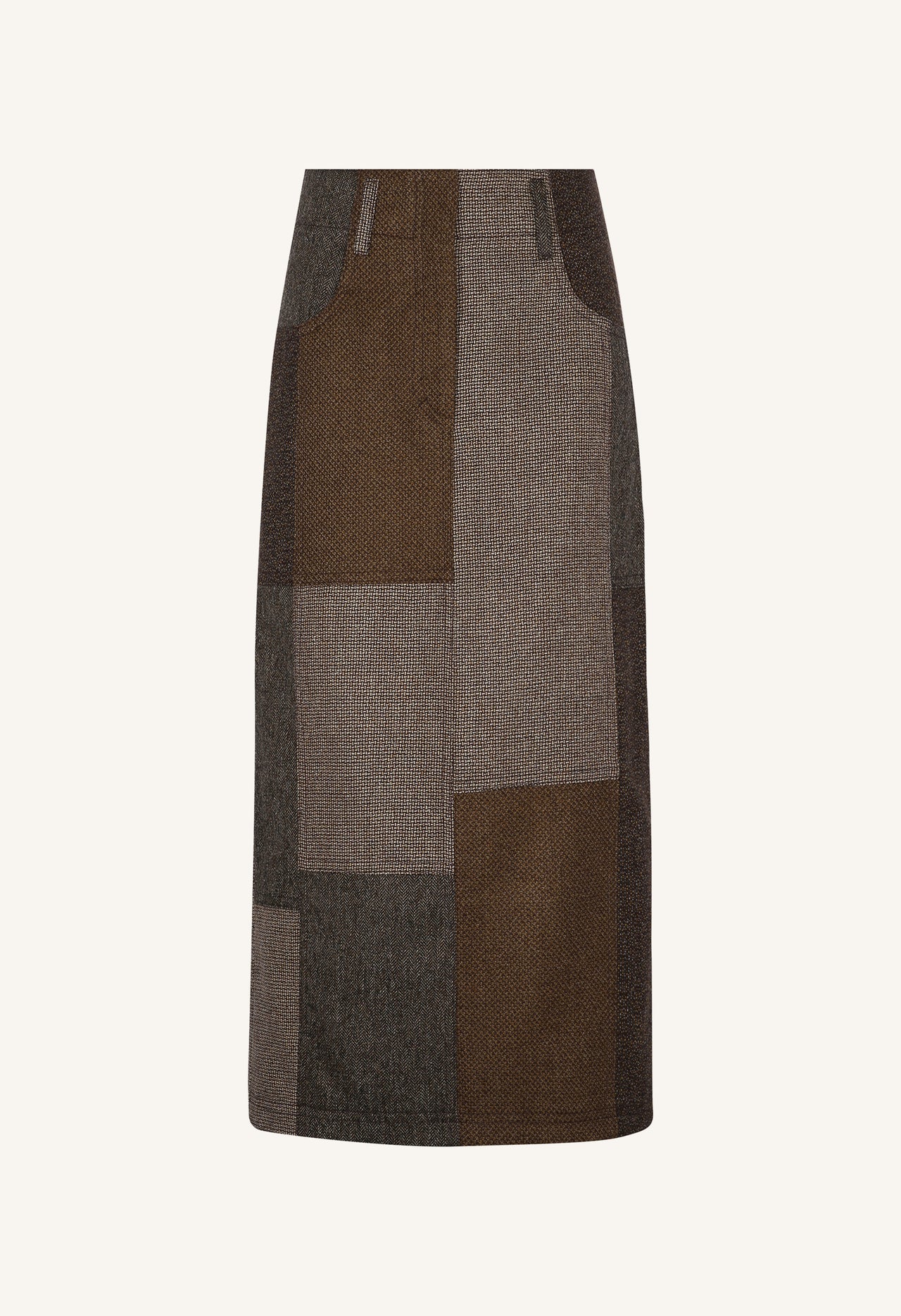 Juana Skirt in Tostada Patchwork Merino Wool